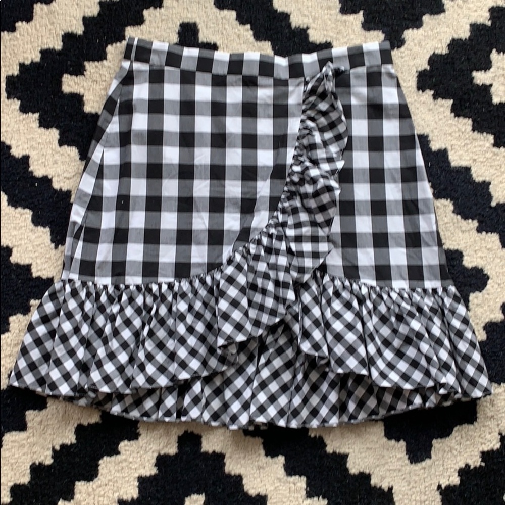 J. Crew Plaid Ruffle Mini-skirt
